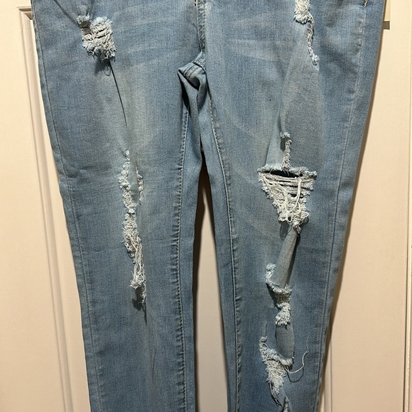 NEW w/tags American Bazi skinny low rise light blue wash denim jeans size 13 - Picture 2 of 12
